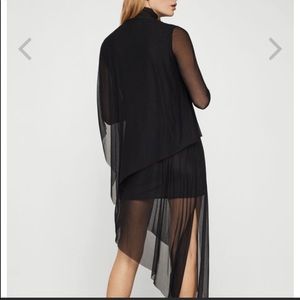 BCBG black tiered turtleneck asymmetrical tiered turtleneck dress